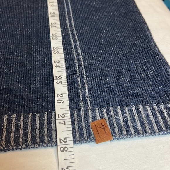 Neve quarter zip Mens Blue and White Size medium 100% Murano wool Sweater - Picture 11 of 12